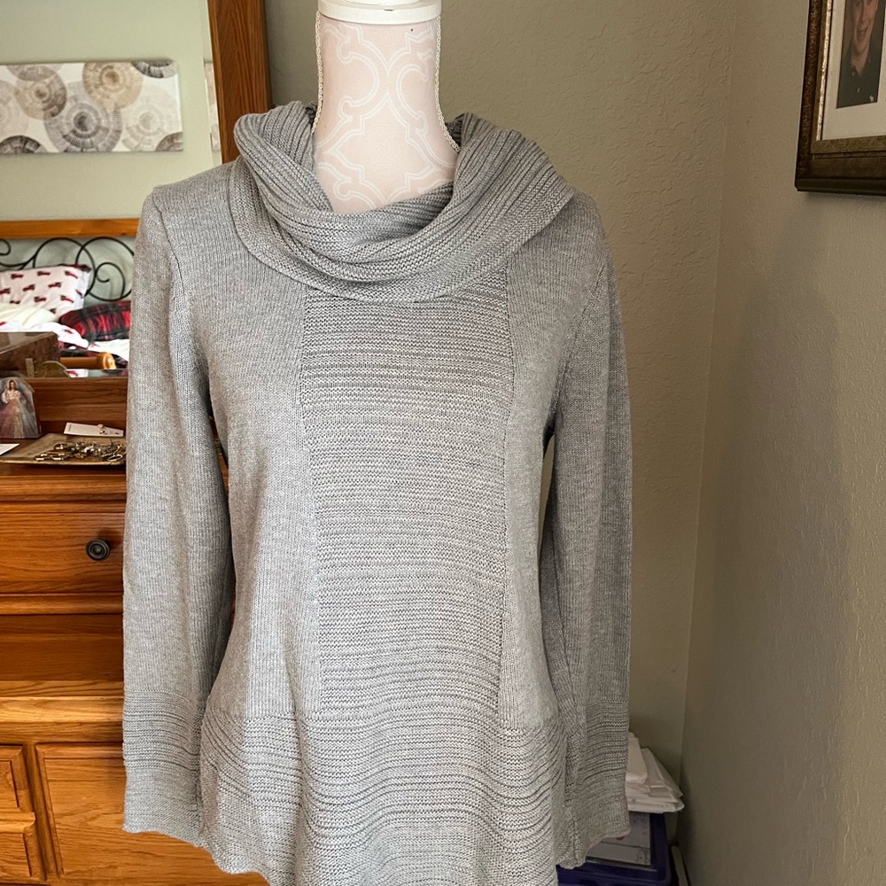 Calvin Klein Light Gray Cowl Neck Sweater